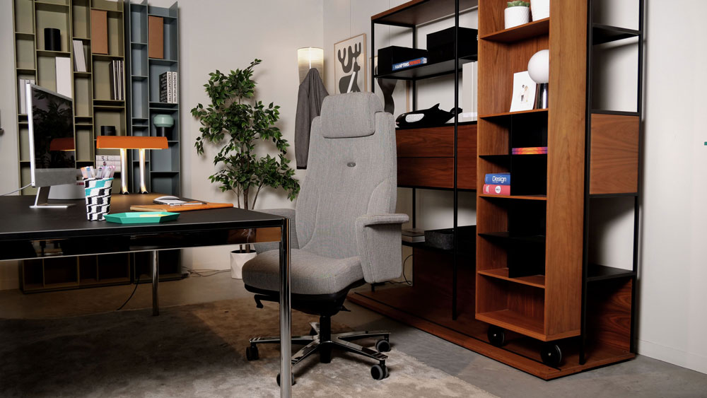 espace bureau de direction design et fonctionnel lead ernest plus fauteuil de direction laine steelcut trio grise