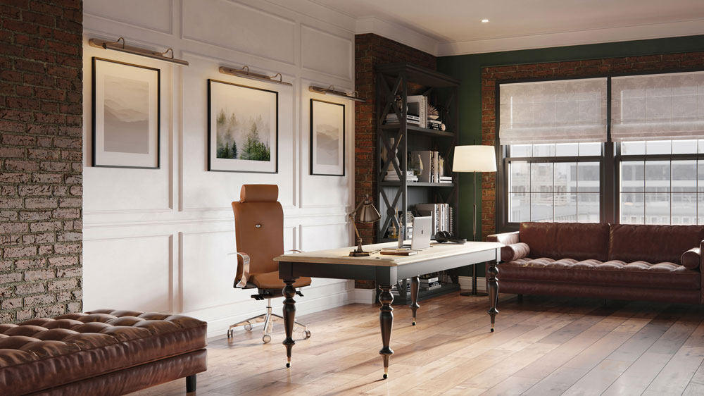 bureau de luxe avec fauteuil de direction strong auguste plus cuir carriat