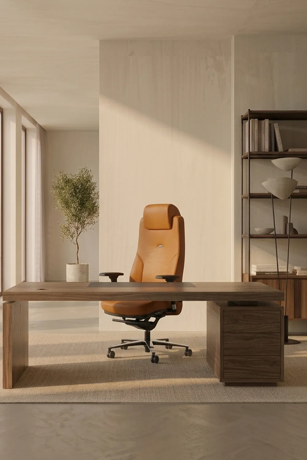 Lead Ernest 24/24, fauteuil de bureau ergonomique en cuir con&ccedil;u pour une utilisation intensive au bureau, dans un environnement de travail moderne. Navailles, France.