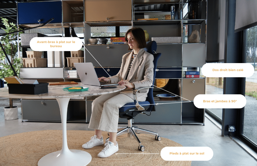 fauteuil de bureau ergonomique reglable pour lutter contre le mal de dos Strong Auguste conseils position optimale au bureau.